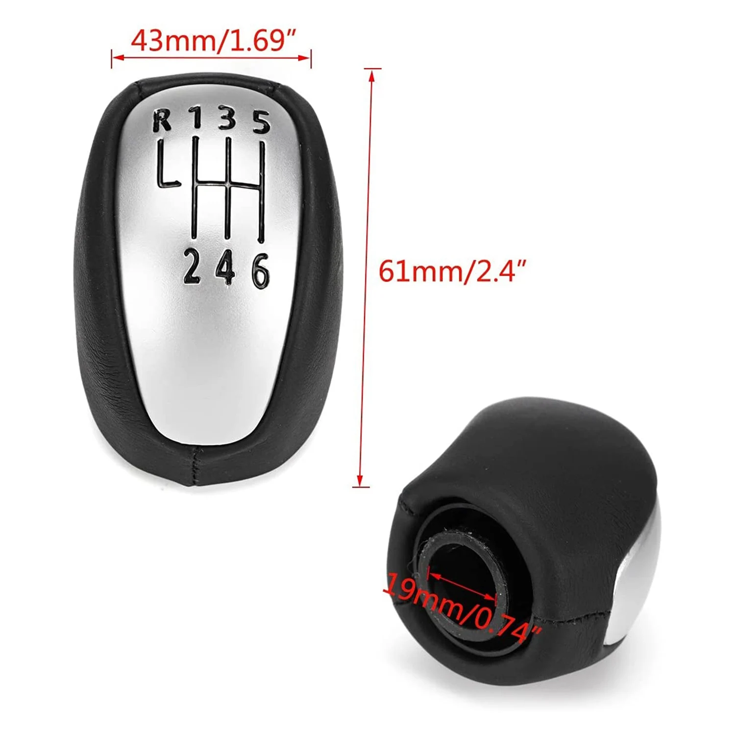 A09E-6 Speed Car Gear Shift Knob Gaiter Boot Cover Lever Shifter Handle Stick Boot Gaitor For Renault Laguna Mk3 2007-2014
