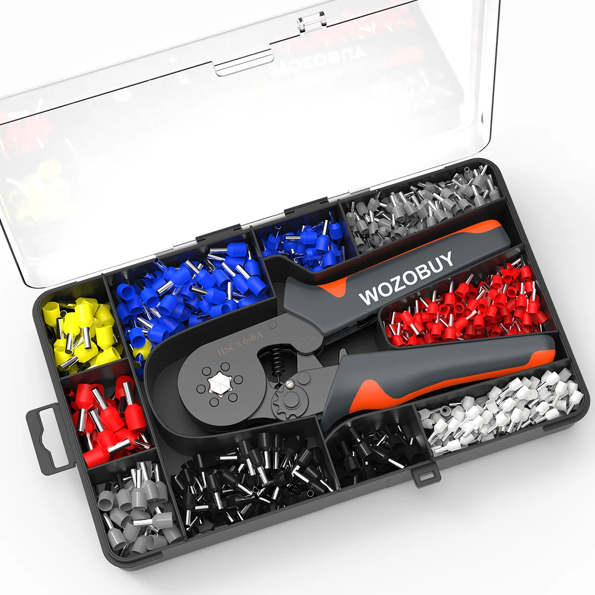 WOZOBUY Crimping Pliers Kit Tubular Terminal HSC8 6-4A Crimper Wire Mini Ferrule Crimper Hand Tools Household Electrical Kit Wit