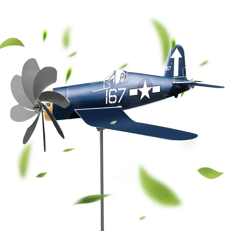 

Metal Windmill Spinners Outdoor Garden Decoration Airplane Windmill Weatherproof Aircraft Wind Sculpture Wind Powered Stainless