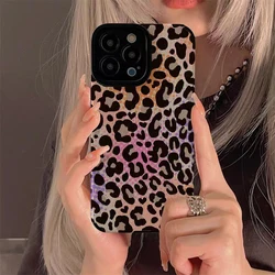 Color Leopard Silicone Leather Case For Samsung Galaxy A54 A34 A53 A51 A52 A23 A32 A31 A71 A72 A73 A14 A13 A12 A21S S21 S22 Plus