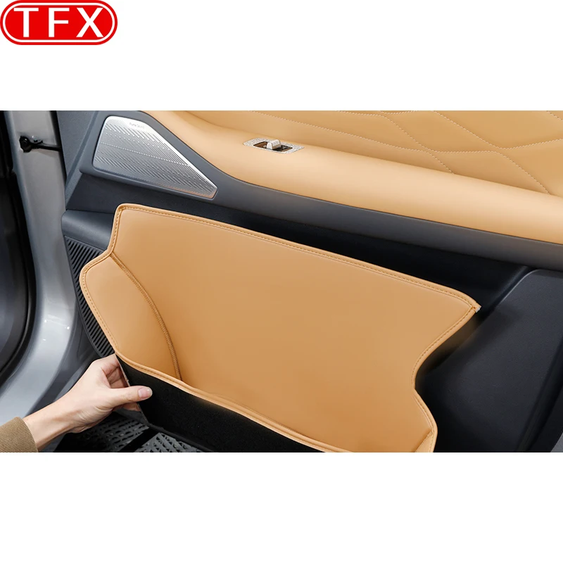For Geely Galaxy Starship 7 EM-i 2024 2025 Car Door Storage Compartment Cushion Water Cup Leather Storage Protection Accessories