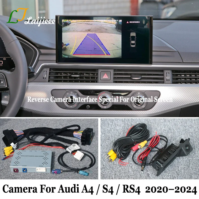 

For Audi A4 S4 RS4 B9 8W 2020 2021 2022 2023 Original Screen No Need Coding HD Rear View Backup Reverse Parking Camera Interface