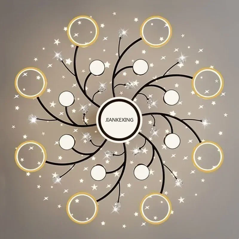 New Starry Sky Led Ceiling Chandelier Dimmable for Bedroom Living Room Hall Fashion Suspension Lamp House Decor Lighting Lusters