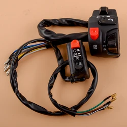1 Pair Front Left Right Black 22mm Motorcycle Handlebar Engine Ignition Stop Lamp Switch Control DC12V Universal
