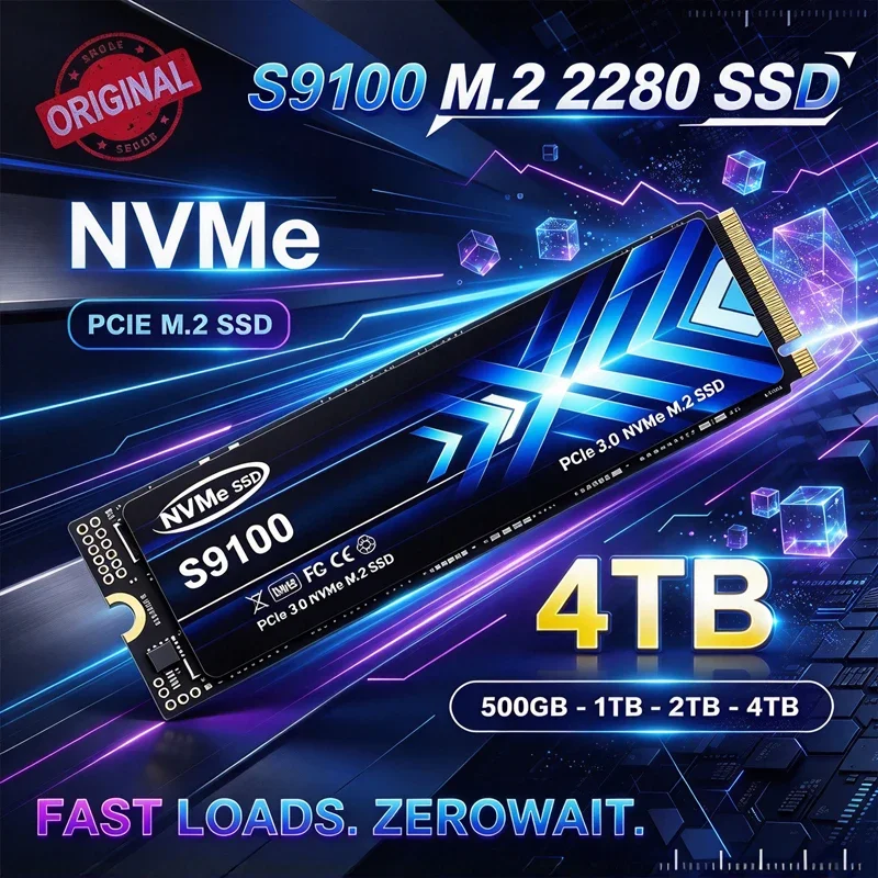 Internal M.2 NVMe SSD S9100 PCIe Gen3.0 TLC 3D NAND 500GB 1TB 2TB 4TB 2280 Drive For PC Laptop