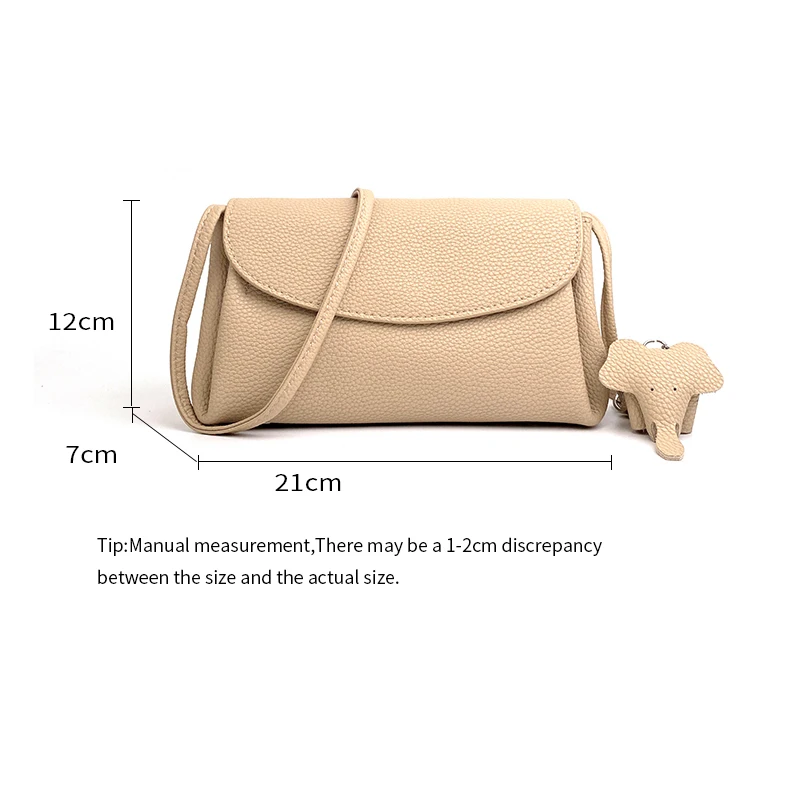 Torebka z prawdziwej skóry dla kobiet projektant małych torebek na ramię ze skóry bydlęcej z wisiorkiem w kształcie słonia kobieca torba listonoszka typu crossbody