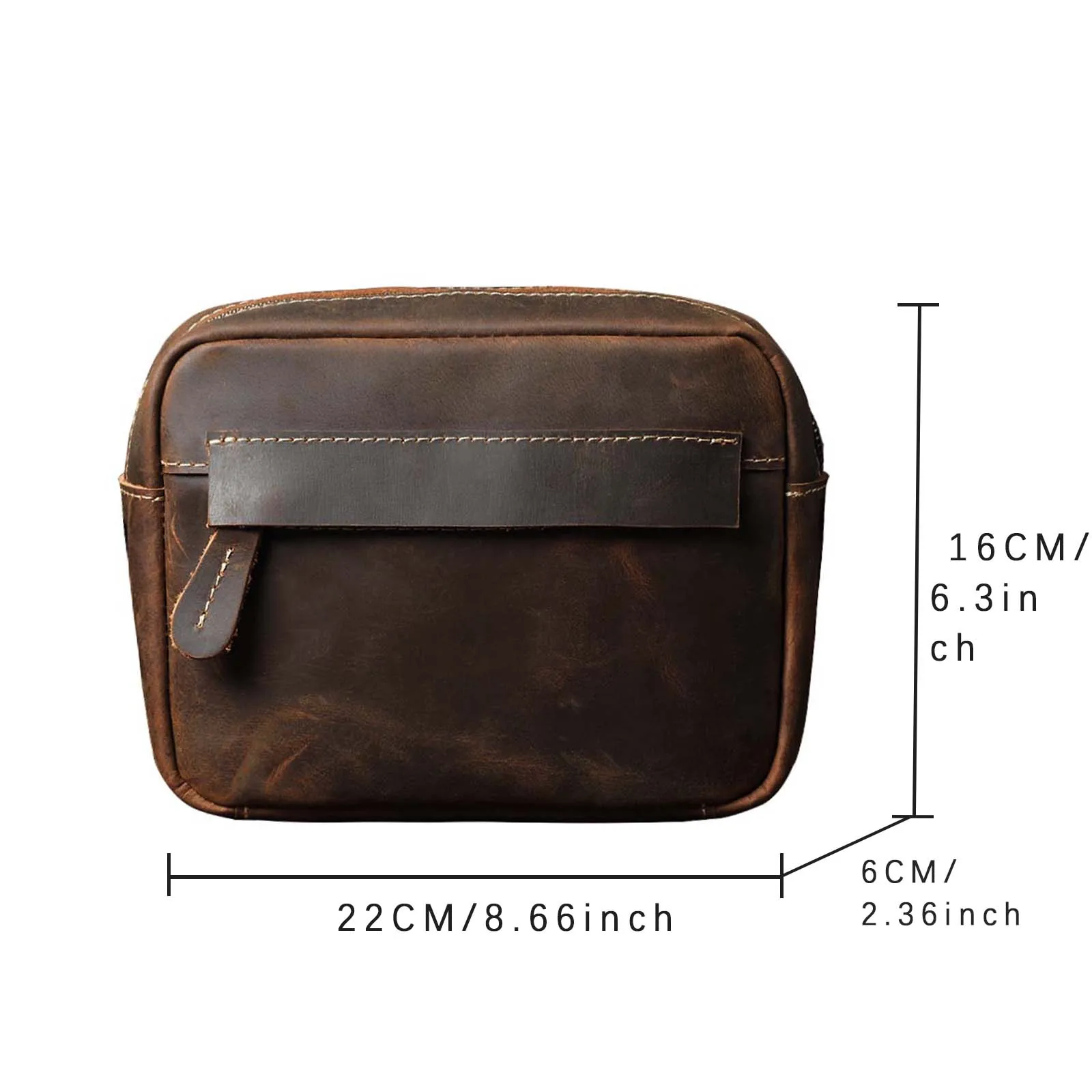 S.WORKER Vintage-Umhängetasche aus Vollnarbenleder, Herren-Schultertasche, Mini-Handy- und Schlüsseltasche – Detail 3