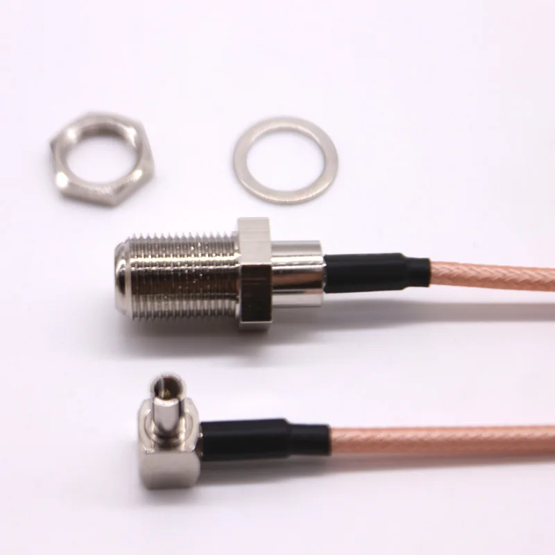 Imagem -03 - Fêmea Jack para Ts9 Masculino Rightengle Plug Pigtail Cabo Cabo de Extensão 150 Peças f