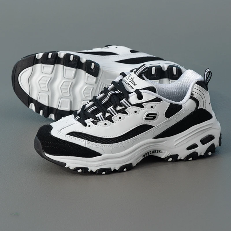 Skechers Women's Breathable Panda Sneakers Casual Shoes Thick-Soled Dad Shoes 13148-Wbk