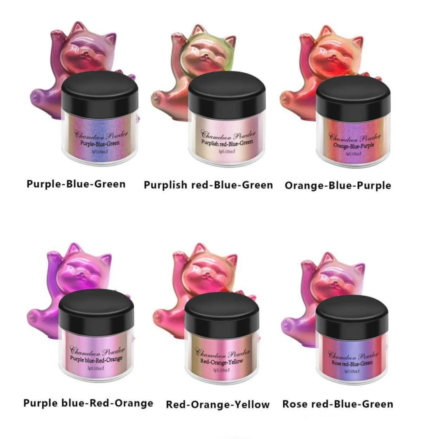 3g Chameleon Mica Powder Color Shift Pigment Powder Epoxy Resin Painting Soap Making Bath Bombs Candle Making Dyes Nail Glitter