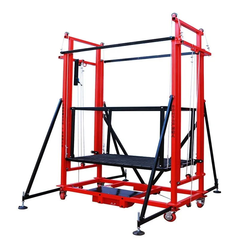 New type Electric lifting scaffolding 3m 5m 6m Telescopic Portable and movable Decoration Construction site Indoor and outdoor