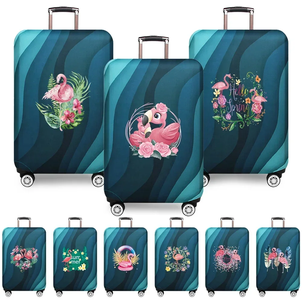 Travel Suitcase Set Is Suitable for 18-32 Inch Stretch Fabric Covers Travel Accessories Luggage Protection Covers Flamingo Print