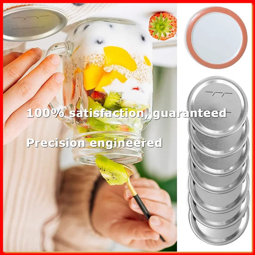 100Pcs 70mm Regular Mouth Canning Lids for Ball,Jars Split -Type Metal Jar Lids for Canning,for Regular Mouth Jars-A09G