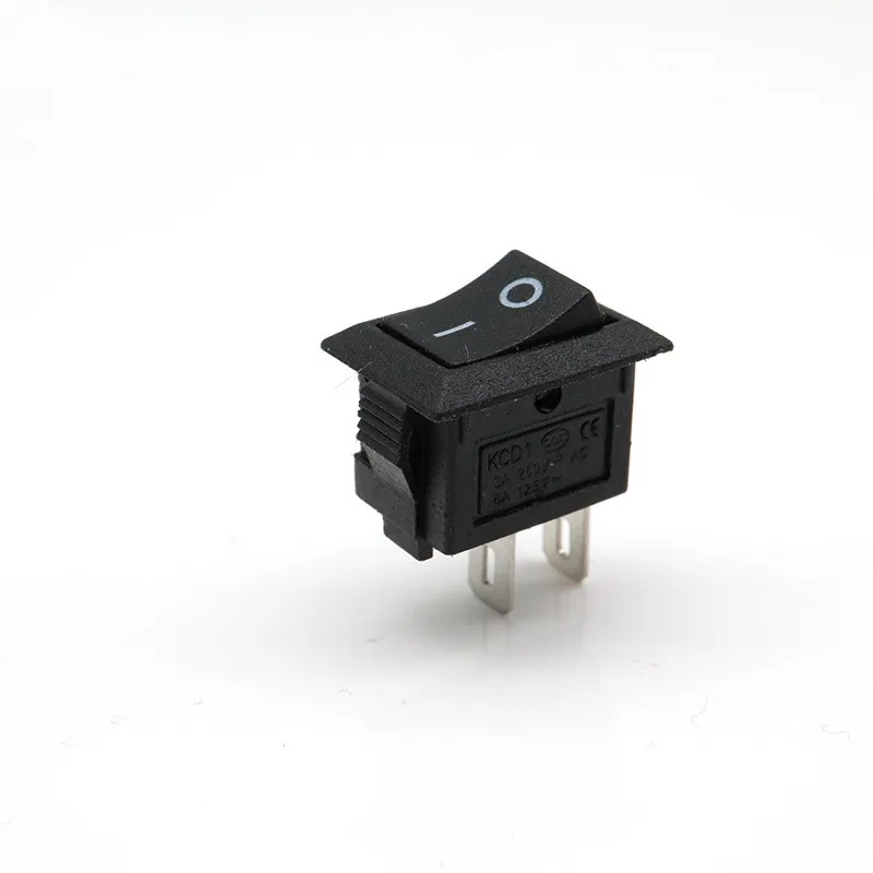 10 Pcs/Lot KCD1 2 Pin 250V 3A SPST Black Boat Switch 21*15/15*10 Snap-in ON OFF Rocker Position Switch KCD11