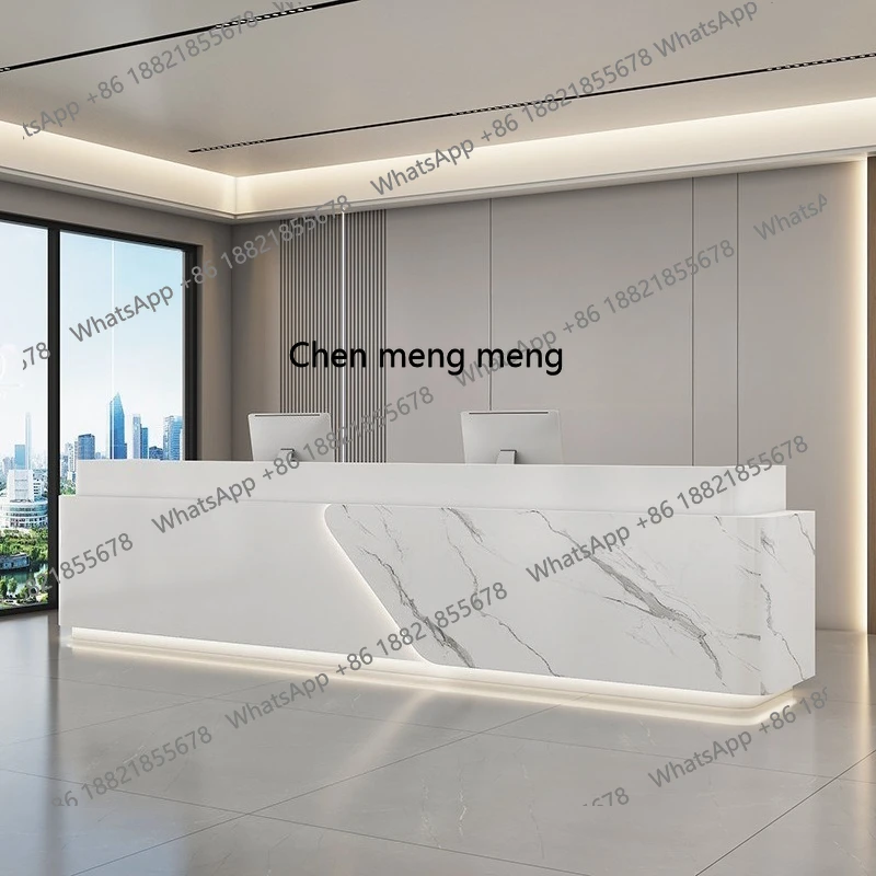 X Simple company front desk paint hotel clubhouse marble reception, cashier, beauty salon bar