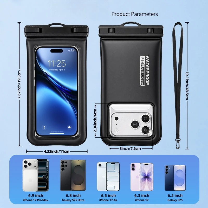 Sponge Mobile Phone Waterproof Bag Can Float Touch Screen To Take Pictures Waterproof Swimming Diving Camping Waterproof Cover