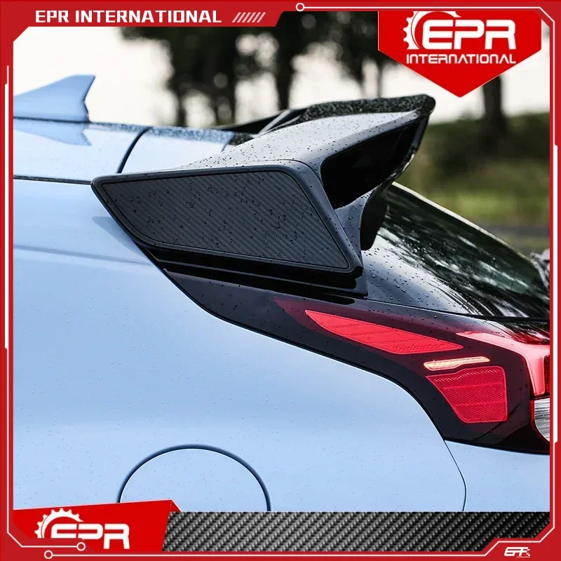 For Veloster N Style Carbon Fiber Rear Spoiler (No with brake lights ) Glossy Carbon Roof Wing Splitter For Veloster 2019+