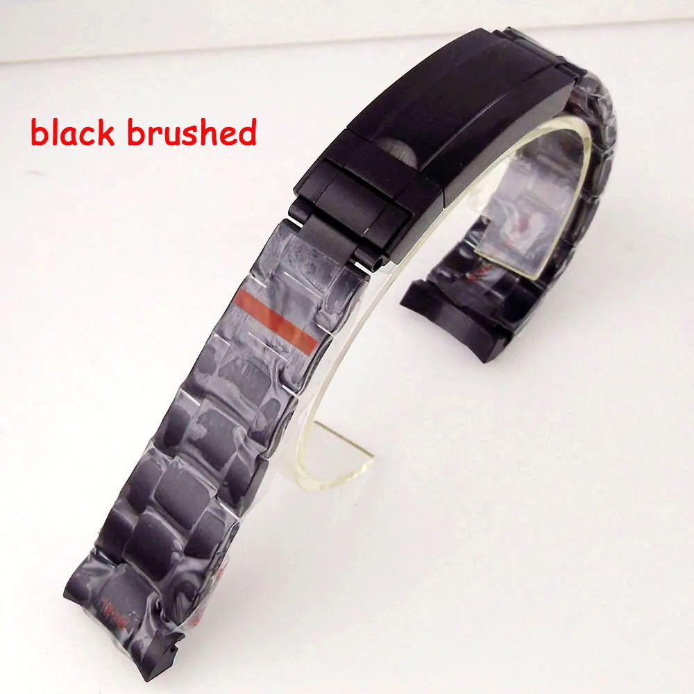 

Full Black PVD Coated Replaced Watch Bracelet Watch Band Deployment Clasp 20MM width Lug for 40MM men watch