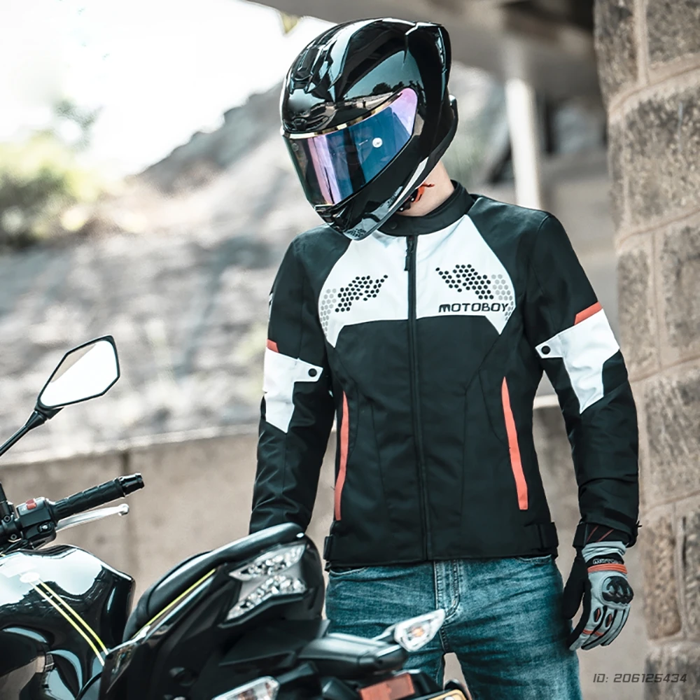 Motorcycle Jacket All Season Breathable Biker Light Jacket Motorcyclist Jacket With Protection Anti-drop Men's Riding Clothes