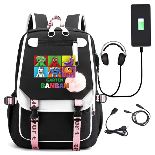 Garten of Banban Class Garden Student Schooltas Kinderrugzak USB Opladen Jongens Meisjes Anime Cartoon Schooltas Mochila