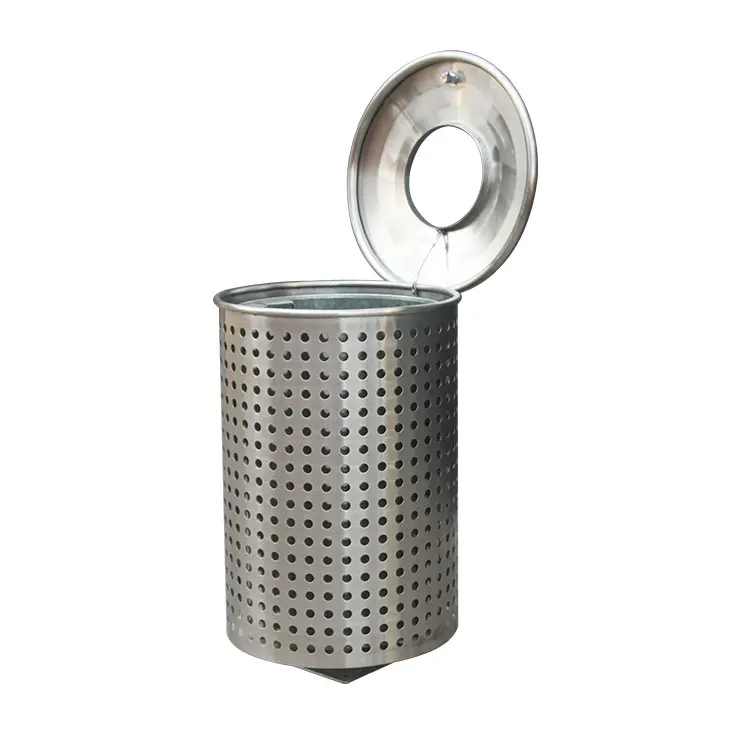 hot sale unique big eco stainless steel commercial round garbage waste bin