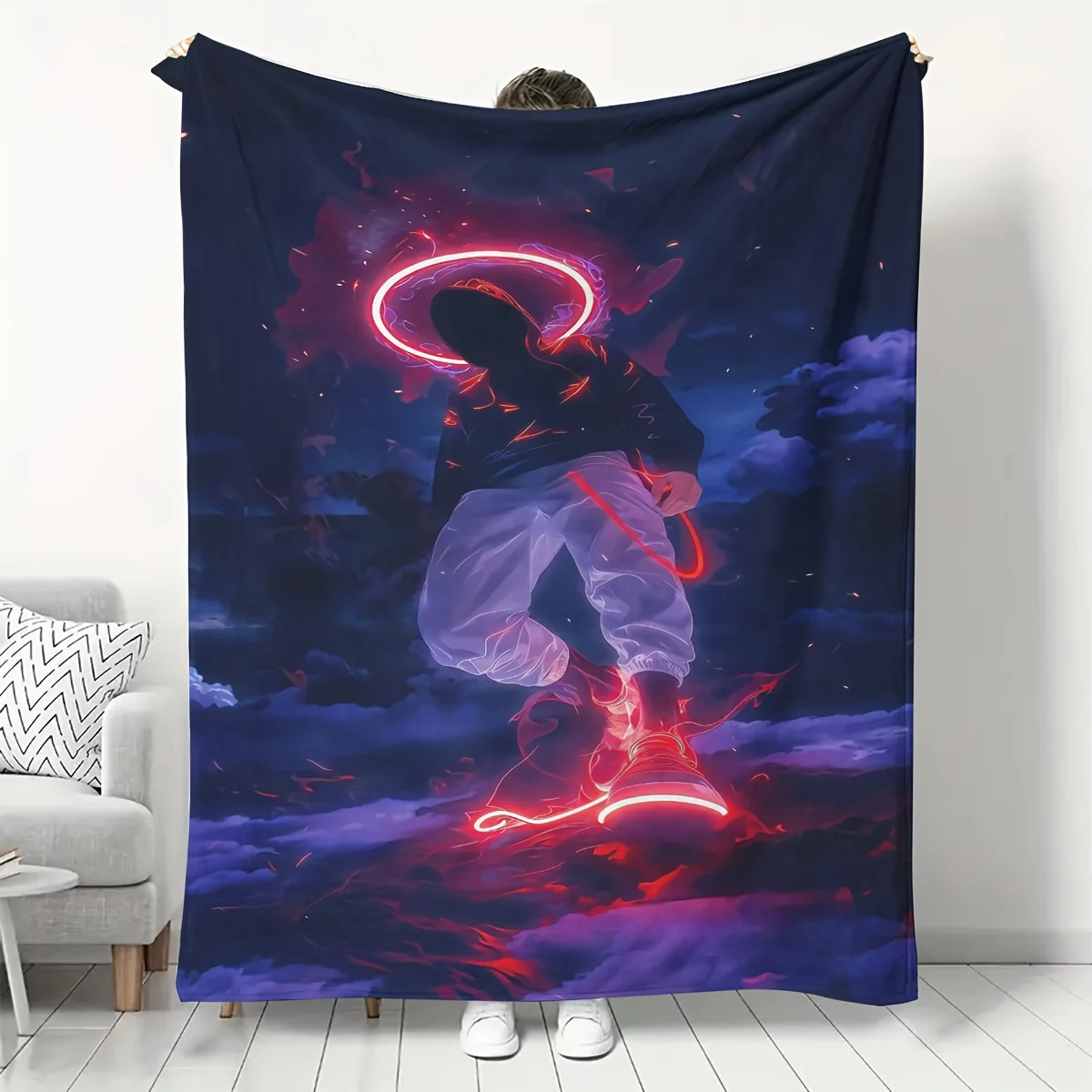 

Флисовое одеяло с цифровым принтом, маленькое одеяло — идеально подходит для дивана, кровати, путешествий, кемпинга, гостиной, стула | Подарочное одеяло | Идеальный Пр