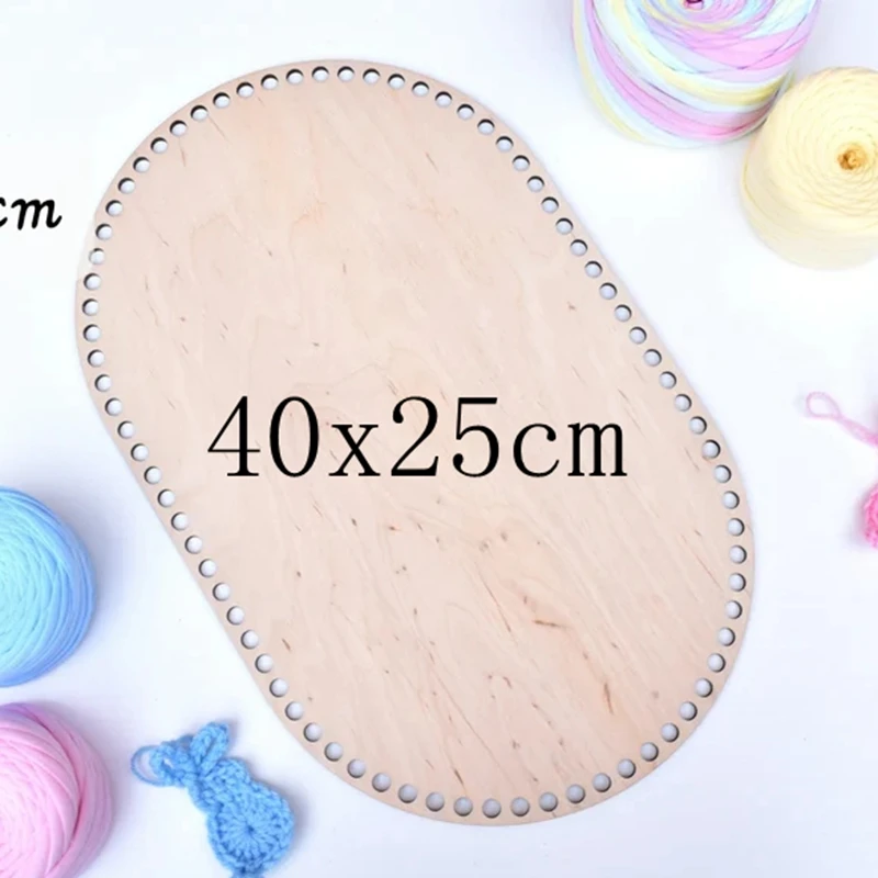 Set of 10pcs Large 40x25cm rounded rectangle wooden base for crochet basket Wood base Wooden bottom for dolls moses basket