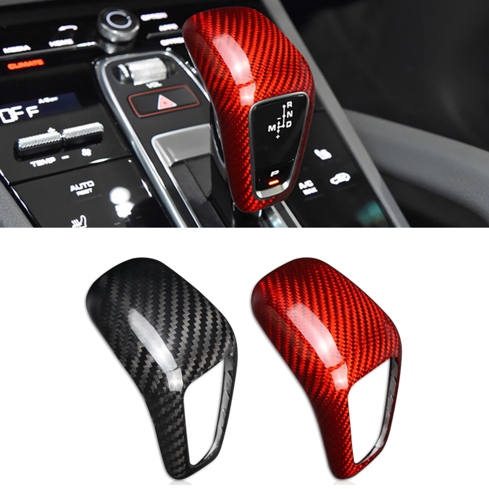 

Carbon Fiber Gear Shift Knob Cover Trim Car Shift Handlebar Shell Case Decor Cap For Porsche Cayenne 2019-2022