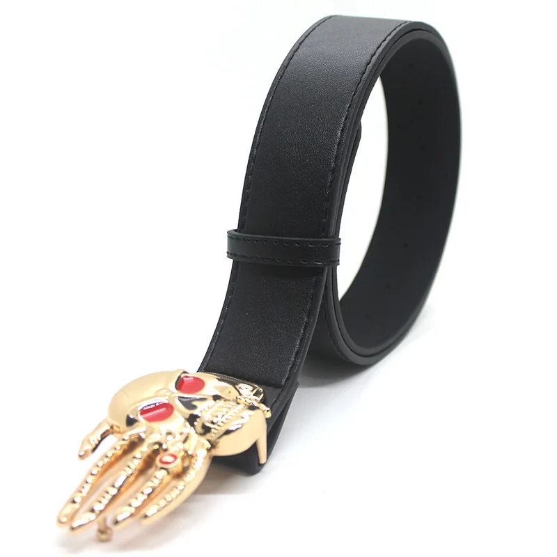 Halloween Gift Teen Belts Trendy Skull Head Claw Buckle Niche Belt Jeans Skirt Accessories Fashion All-Match Personality Belt