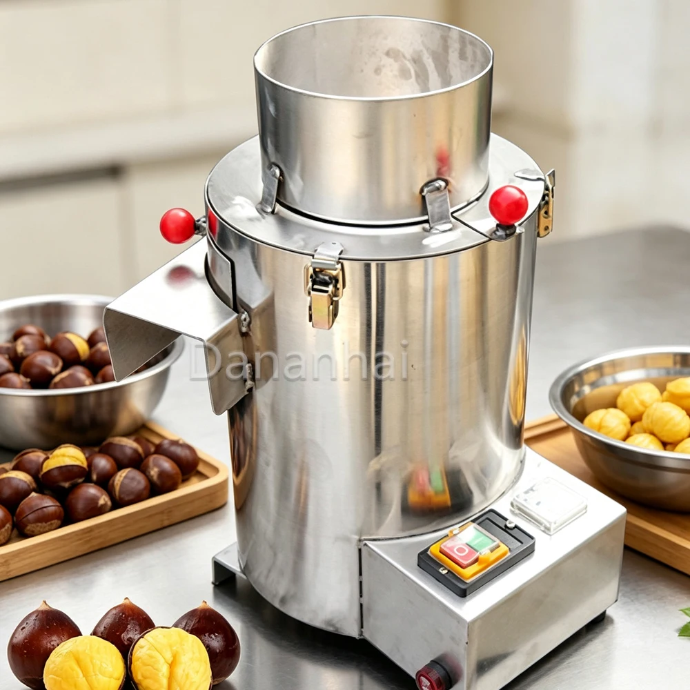 Commercial Chestnut Peeler Electric High Speed Chestnut Shell Remover Efficient Hulling Machine for Nut Workshop