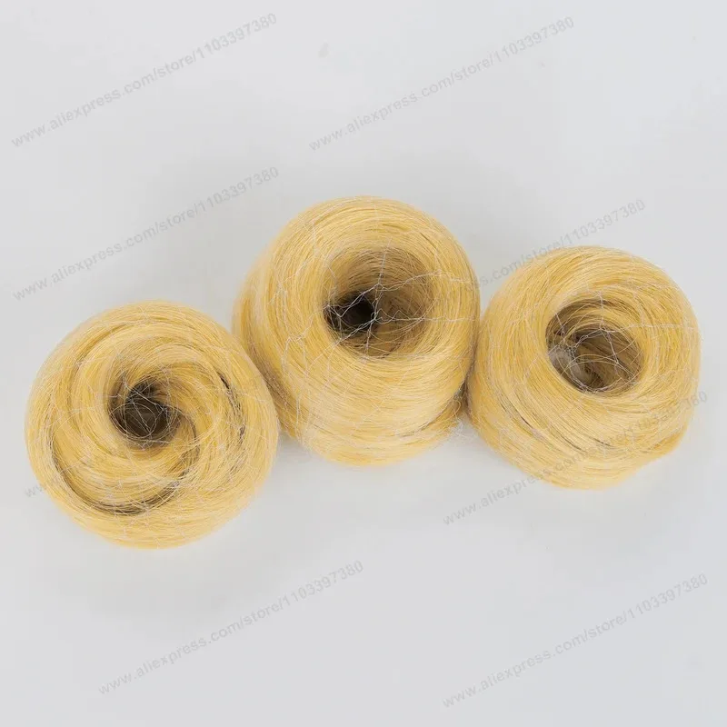 Peluca sintética de Cosplay de Giorno Giovanna, 58cm, pelo corto dorado para hombres, pelucas de Anime para Halloween, resistentes al calor; 3'f, 6;t.8'