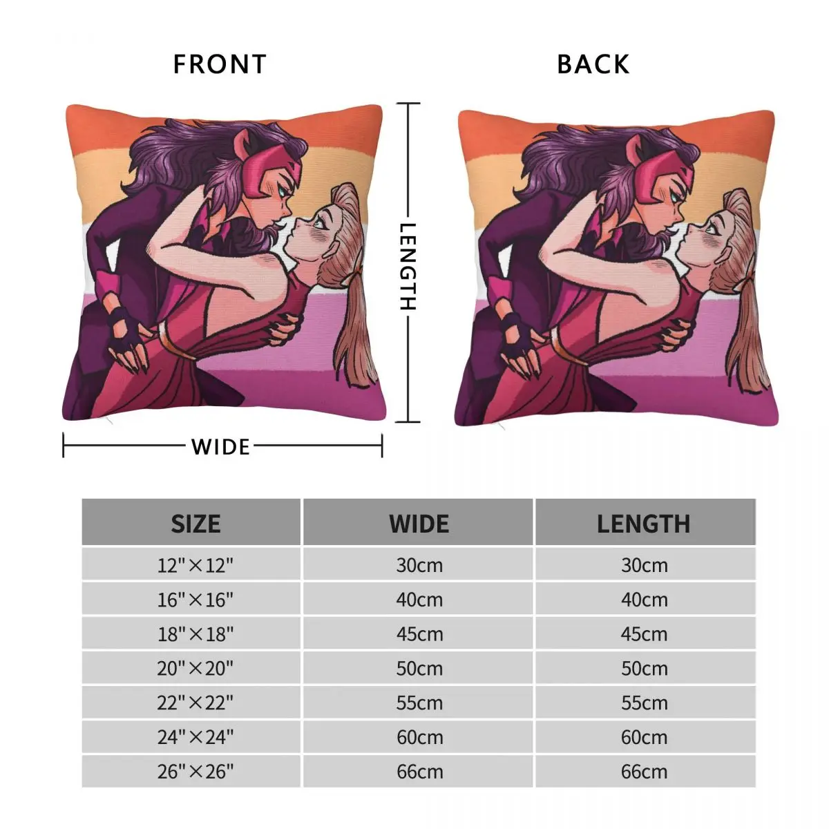 She-Ra Princess Prom Catradora Square Pillowcase Polyester Linen Velvet Pattern Zip Decor Home Cushion Cover Wholesale