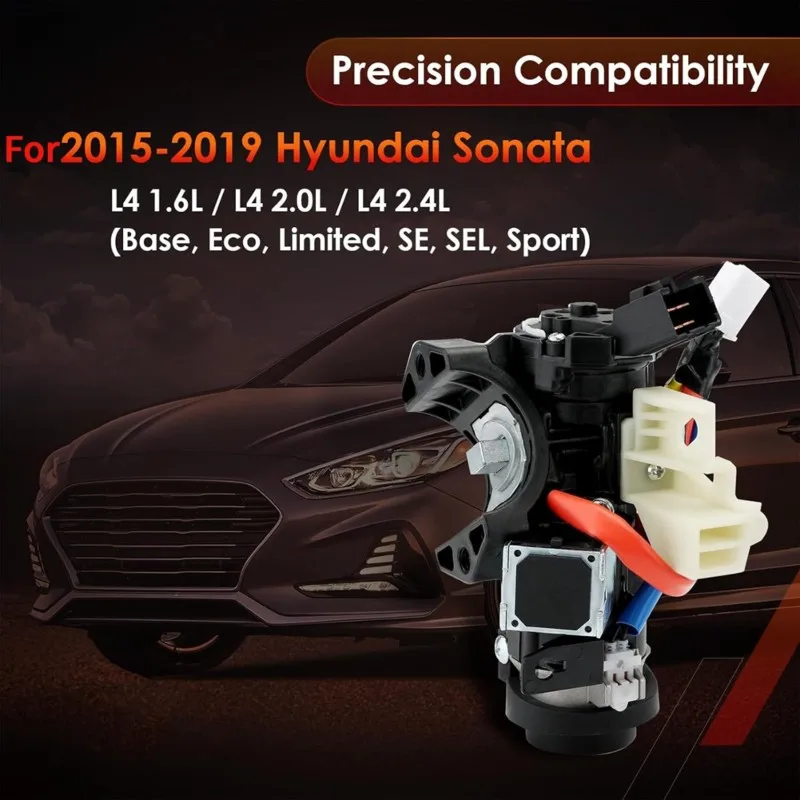 A02Q-For 2015-2019 For Sonata 81905-C2510 Ignition Assembly, Cylinder Housing& Lock Cylinder Switch With Keys Included