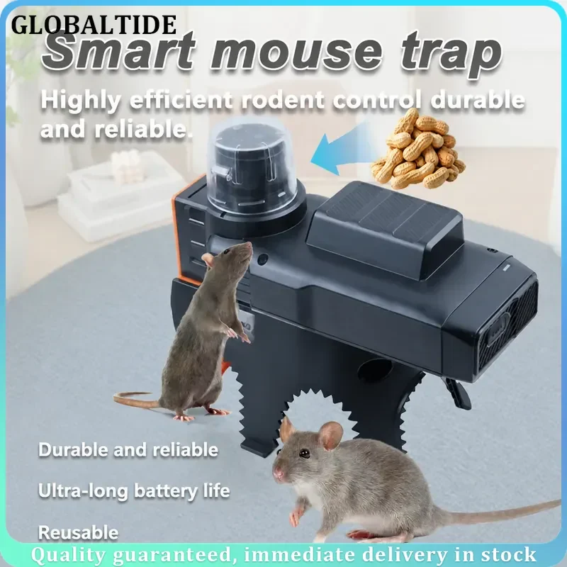 MK47 Portable Electronic Mouse Rat Trap Auto Reset Multi Catch Rodent Killing Machine with Stand Easy Use Hunter