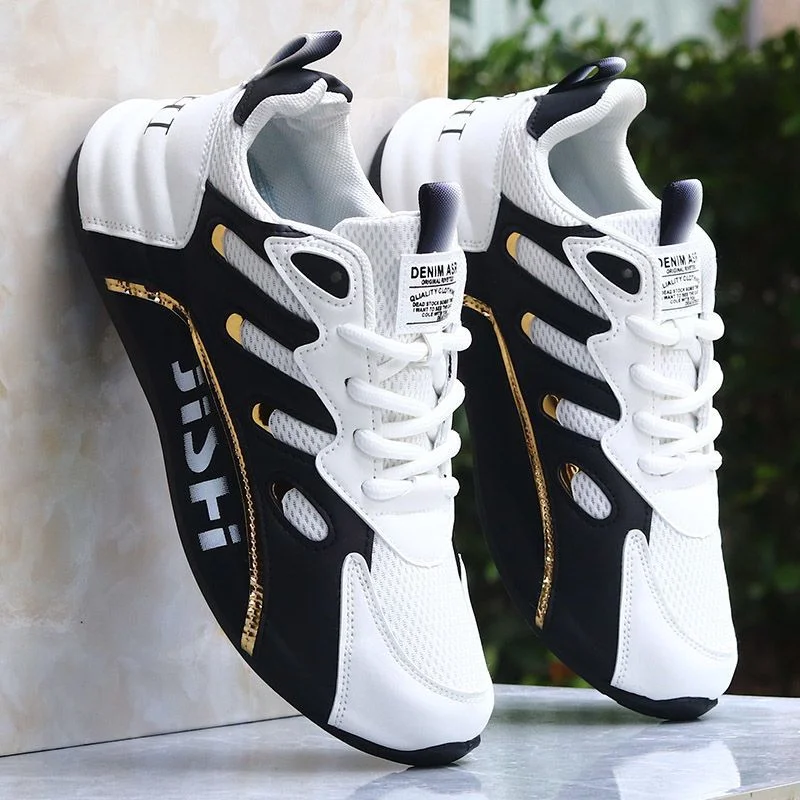

Summer New Men's Breathable Shoes Lightweight Anti-odor Man Running Sneakers Lace-up Vulcanized Shoes Versatile 39-47 Zapatillas