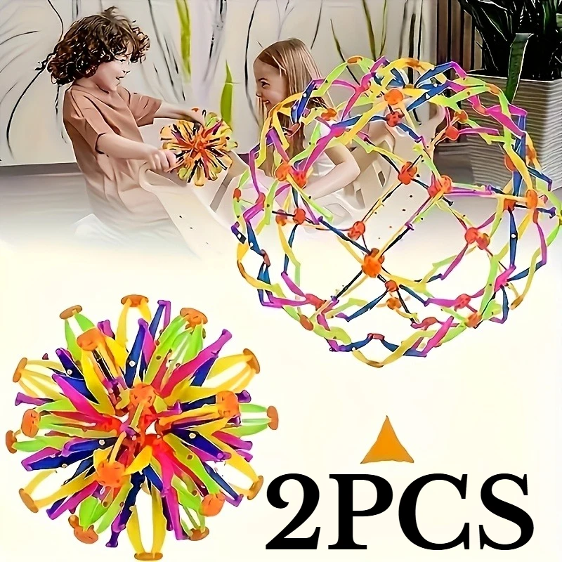 2pcs Foldable and Expandable Magic Breathing Ball Toy for Children and Adults, a Retractable Ball Toy, Sensory Play, Fun Design