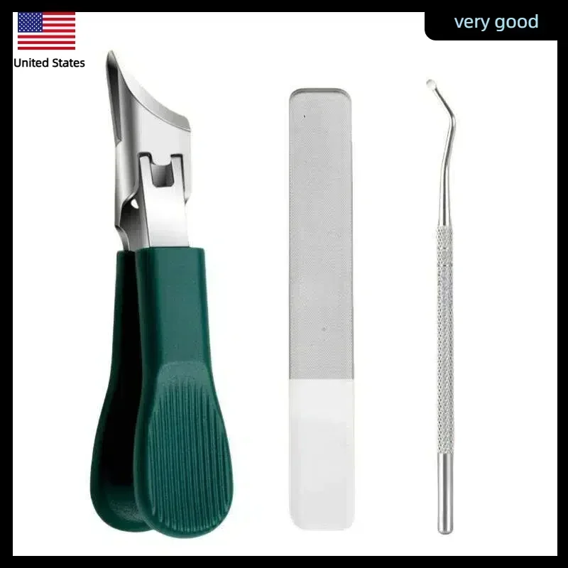

Pro Pedicure at Home! Green Eagle 3-Piece Beak Clipper Set, Heavy-Duty for Thick/Ingrown Nails