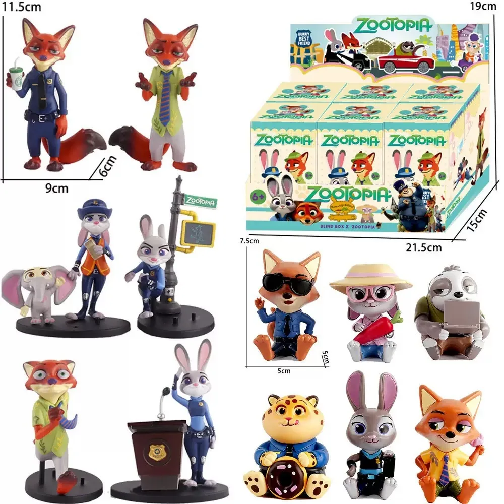 Disney Zootopia 2 Scene Handmade Police Officer Judy&Fox Nick Blind Box Trendy Play Doll Car