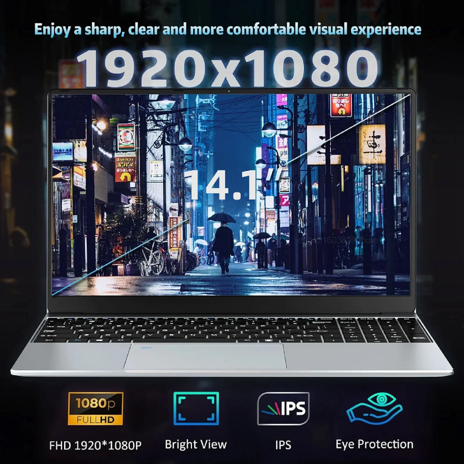 Portable Intel N95 14.1 Inch Laptop 32GB RAM 1TB SSD 4C4T 3.4GHz 6MB Cache 1920x1080 Office Study Notebook Pro Core Speed New