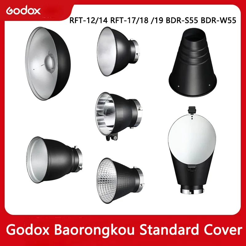 

Godox RFT-12/14 RFT-17/18/19 BDR-S55 BDR-W55 с креплением Bowens, стандартный отражатель с высоким освещением, абажур для SK400II SL-60W