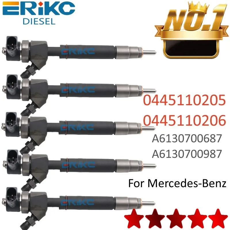 

0445110205 0445110206 Diesel Fuel Injector 0986435067 Engine Sprayer Nozzle For Mercedes C E A6130700687 A6130700987 5PCS