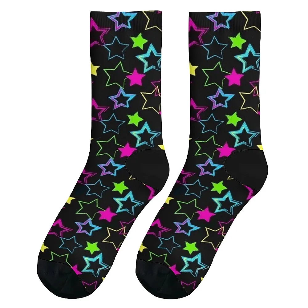 

Funny Star pattern Versatilemen's novelty midtube socks fashionable and cute versatile style breathable and warm perfect gift
