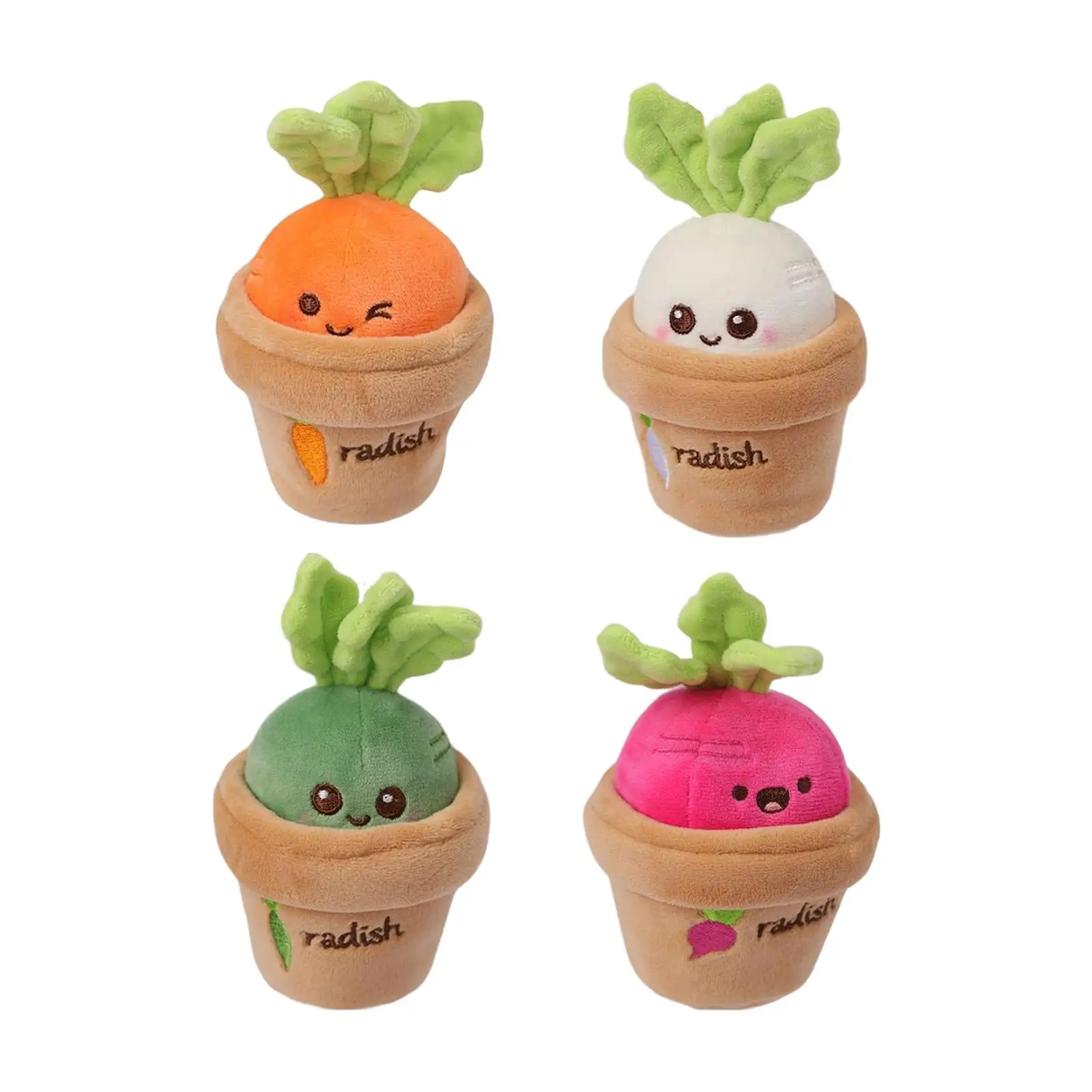 Carrot Toy Keyrings Pulling Radish Doll Pendant Vegetable Funny Stuffed Soft for