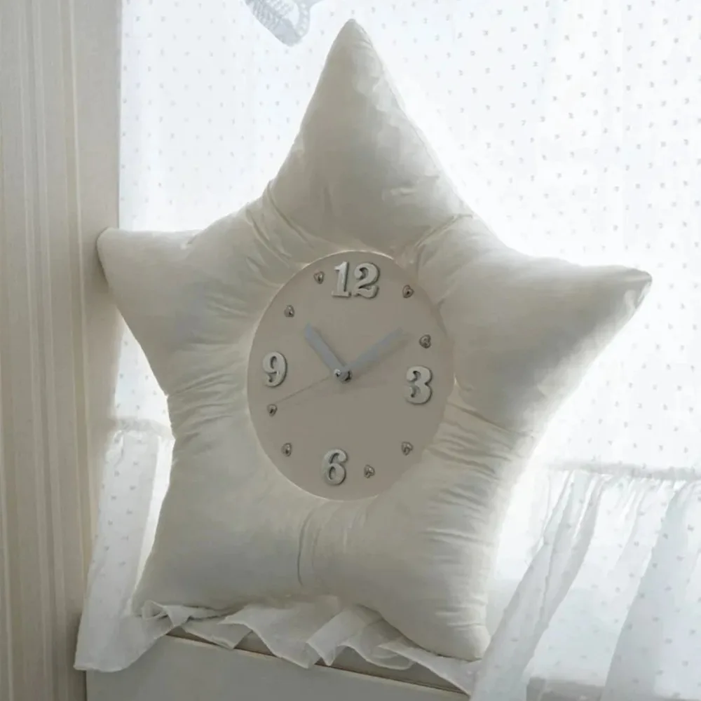 Korean Five-pointed Star Clock Creative Soft Wall Clock Living Room Decoration Background Clock Home Decoration Wall Hanging