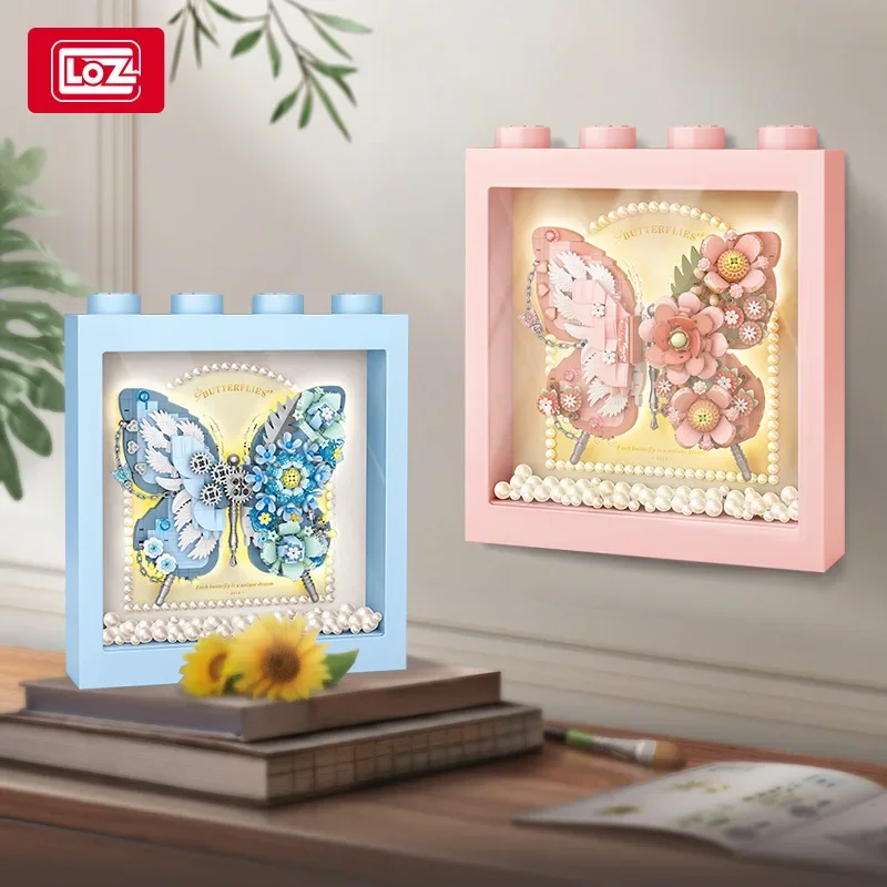 Creative LOZ Butterfly Frames Building Blocks Toy Kits Animal Picture Frame Model DIY Assembly Bricks Decor Toys for Kids Gifts