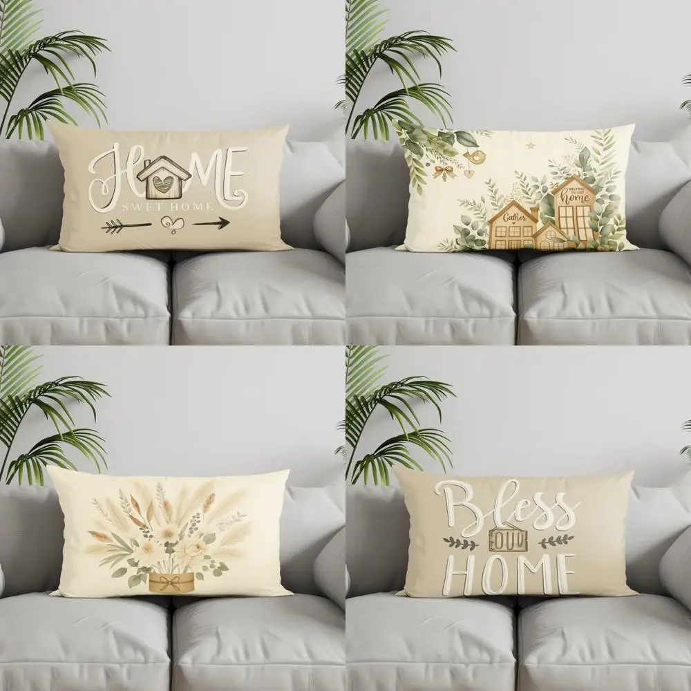 Home Decor Home Sweet Home Throw Pillow Suitable for Sofa Bedroom Car Pillow Cover Cushion Rectangular Back Cushion