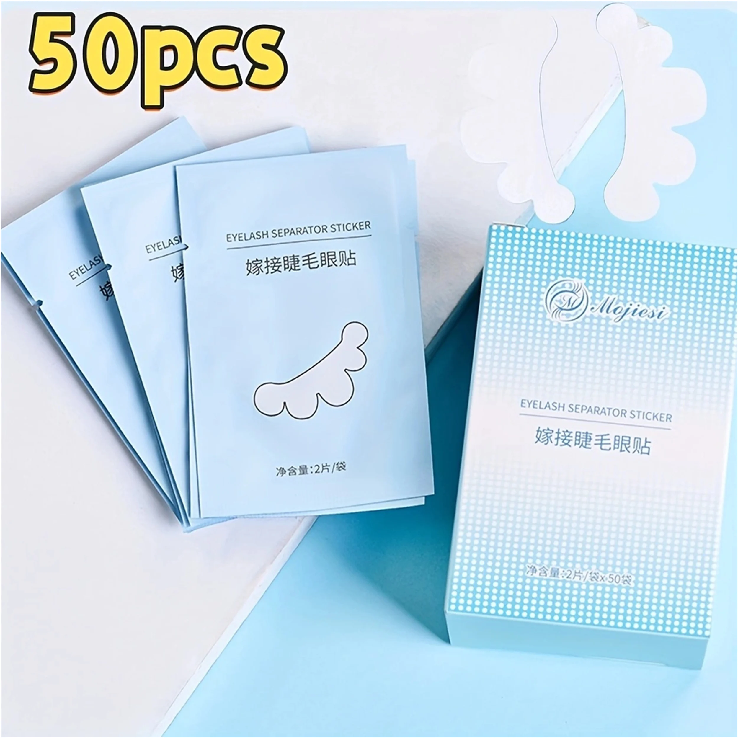 50pcs Cloud Shaped Eyelash Extension Patches Lint Free Under Eye Gel Pads Lash Grafting Isolator Stickers Makeup Salon Tools