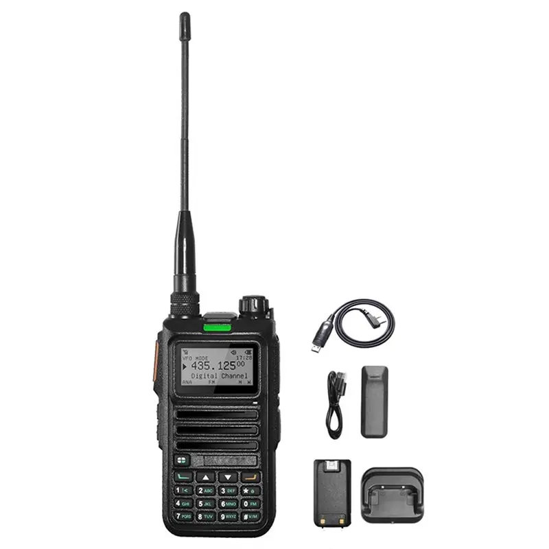 【TODAY-BUY】Dual Mode Dual Time Slot 3500Mah DM-UV4R 5W 1024CH DMR Digital Analog Walkie Talkie AES-256 Encrypted SMS EU Plug
