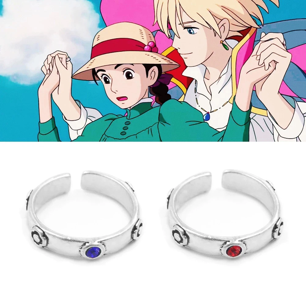 Anime Howl's Moving Castle Howl Sophie Ring Metal Opening Adjustable Ring Cosplay Props Accessories Jewelry Fan Gifts