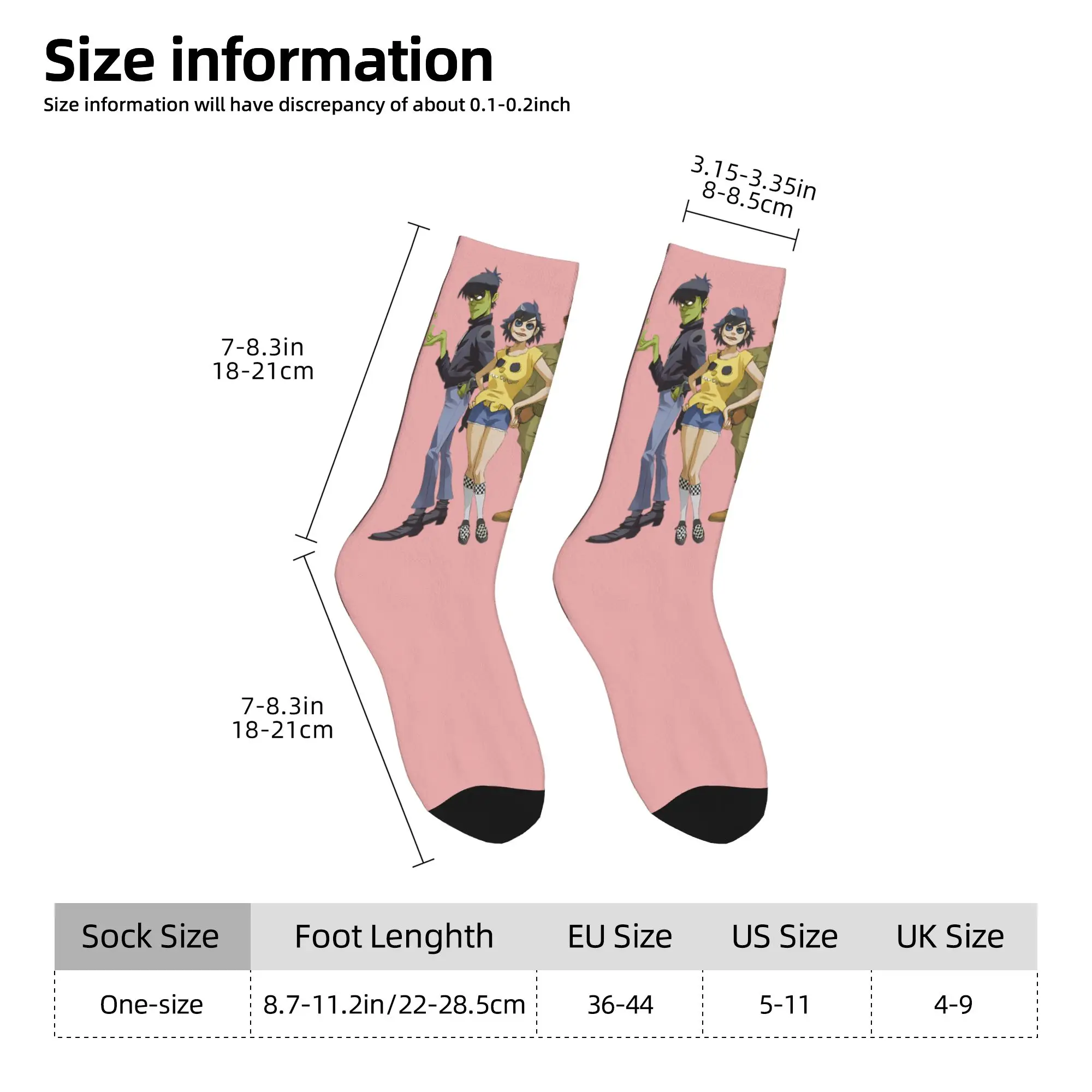 جوارب Gorillaz جوارب جرافيك مضادة للعرق للرجال جوارب رياضية خارجية مضحكة للخريف عالية الجودة